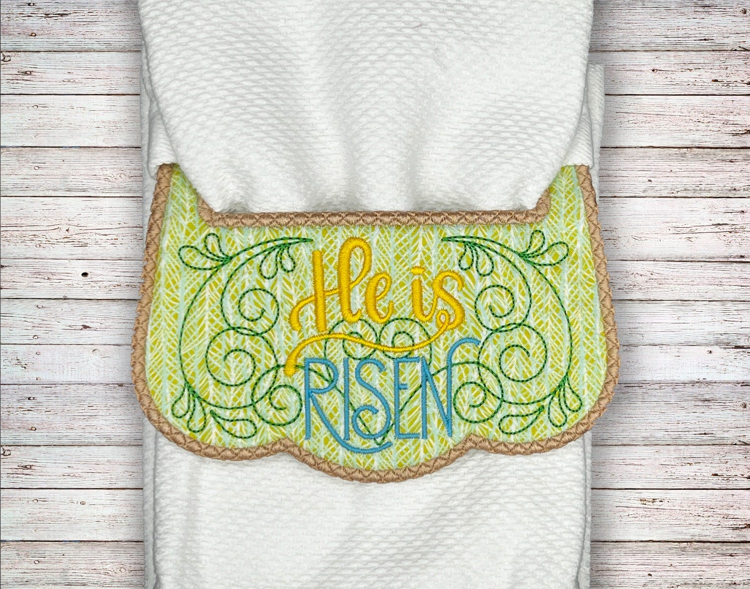 ITH He Is Risen Wrap Around Towel Topper | Machine Embroidery Designs by JuJu