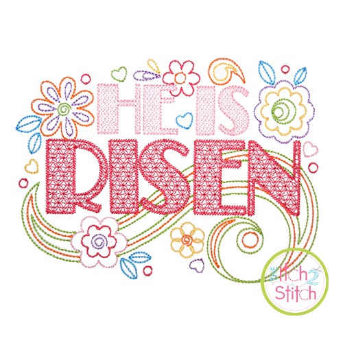 Itch 2 Stitch He Is Risen Digital Embroidery Machine Designs by JuJu