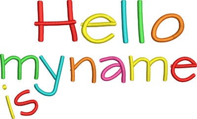 Hello My Name Is 2 | Machine Embroidery Designs by JuJu
