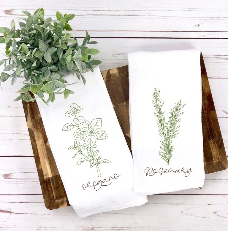 Herbal Redwork 4 | Machine Embroidery Designs by JuJu