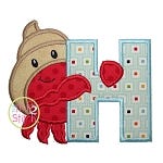 Hermit Crab Alphabet Set Applique | Machine Embroidery Designs by JuJu