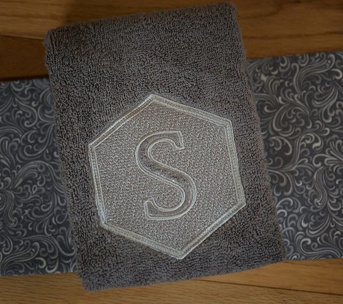 Hexagon Embossed Monogram Alphabet Machine Embroidery Designs by JuJu