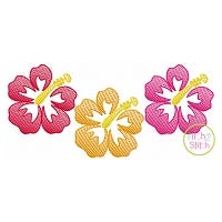 Hibiscus Trio Sketch | Machine Embroidery Designs by JuJu