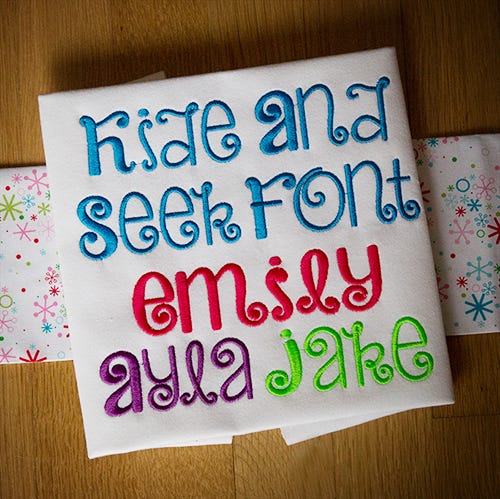 Hide and Seek Embroidery Font Machine Embroidery Designs by JuJu