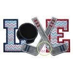 Hockey Love Applique | Machine Embroidery Designs by JuJu