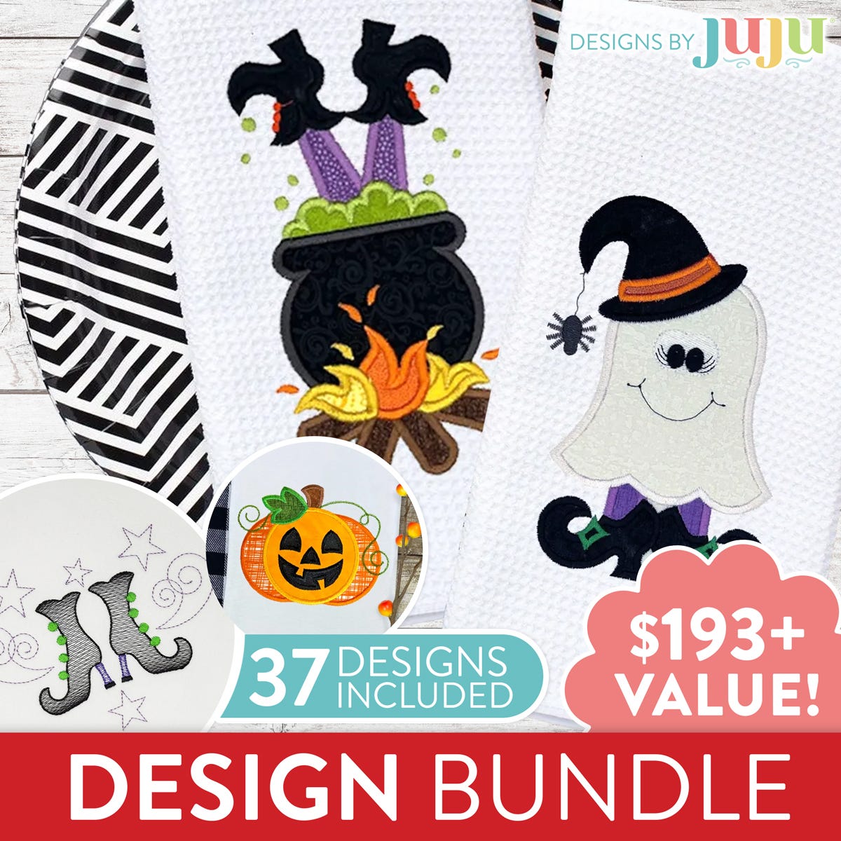 Hocus Pocus Embroidery Designs Bundle