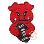 Hog Football Mascot Applique | Machine Embroidery Designs by JuJu