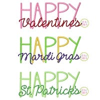 Holiday Text Embroidery Design Set 2