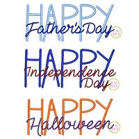 Holiday Text Embroidery Design Set 4