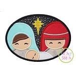 Holy Family Oval Applique | Machine Embroidery Designs by JuJu