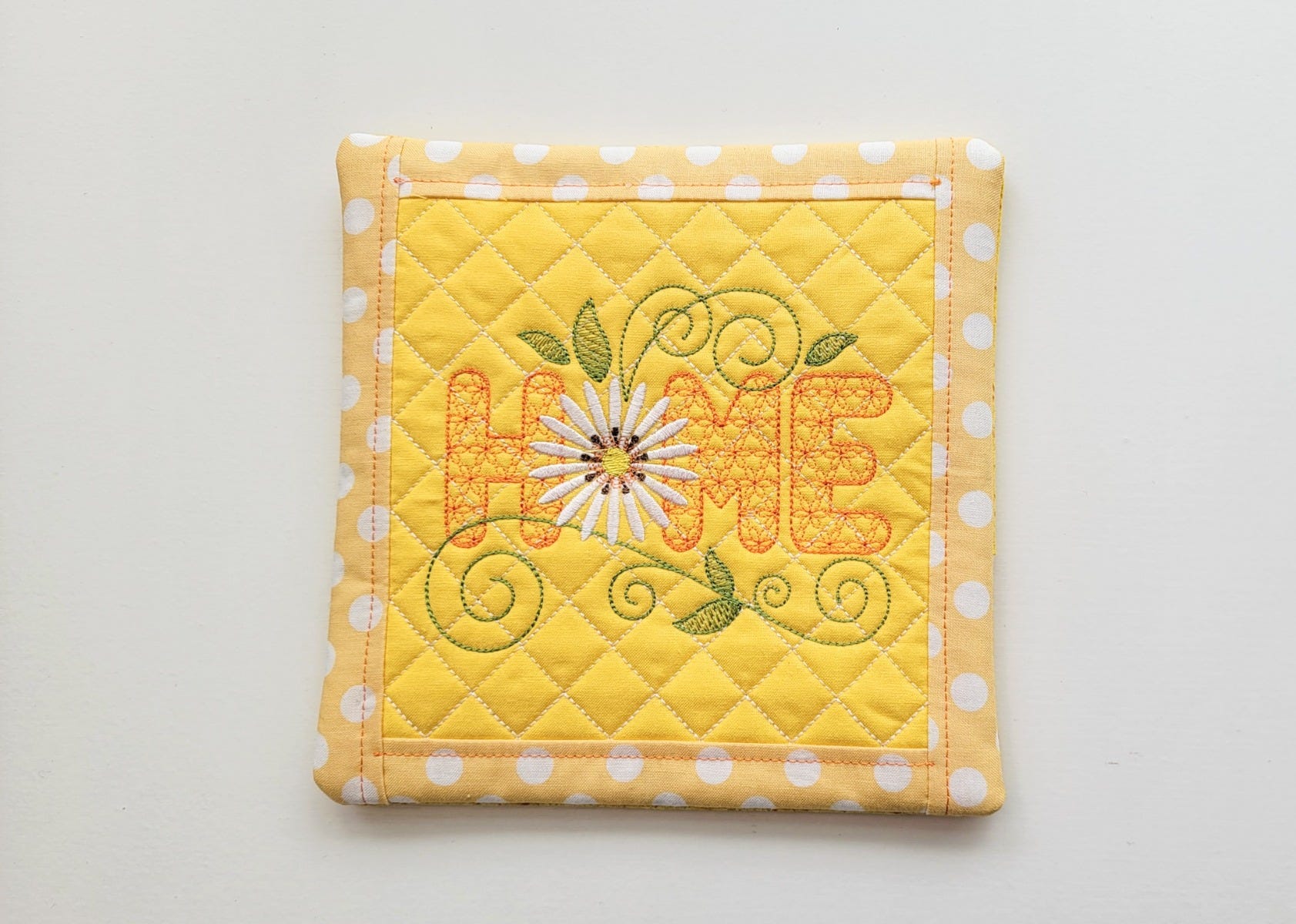ITH Daisy Home Pot Holder | Machine Embroidery Designs by JuJu