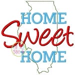 Home Sweet Home Illinois Embroidery | Machine Embroidery Designs by JuJu