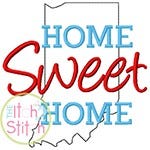 Home Sweet Home Indiana Embroidery | Machine Embroidery Designs by JuJu