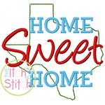 Home Sweet Home Texas Embroidery | Machine Embroidery Designs by JuJu
