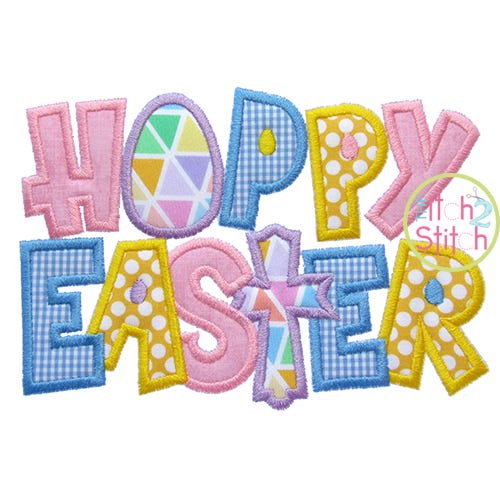 Itch 2 Stitch Hoppy Easter 2 Applique Digital Embroidery Machine Designs by JuJu