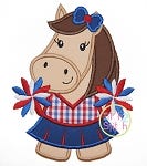 Horse Cheer Applique | Machine Embroidery Designs by JuJu