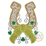 Horseshoe With Big Bow Applique | Machine Embroidery Designs by JuJu