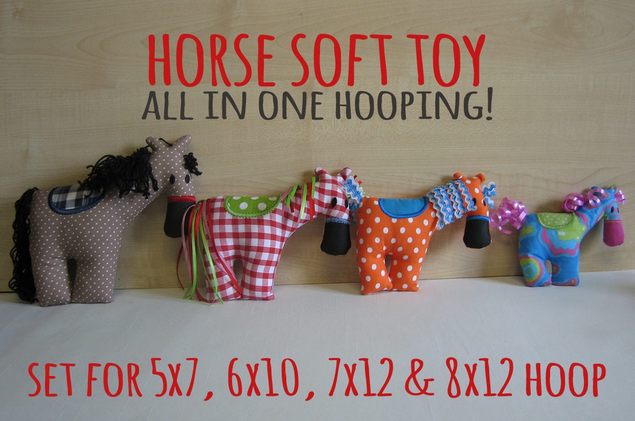 Horse Soft Toy | Machine Embroidery Designs by JuJu