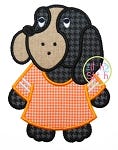Hound Dog Jersey Mascot Applique | Machine Embroidery Designs by JuJu