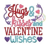 Hugs, Kisses, and Valentine Wishes Embroidery | Machine Embroidery Designs by JuJu