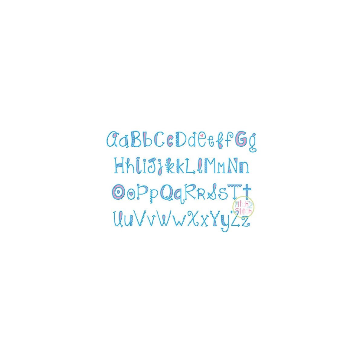 Serif Embroidery Font 2 Bundle