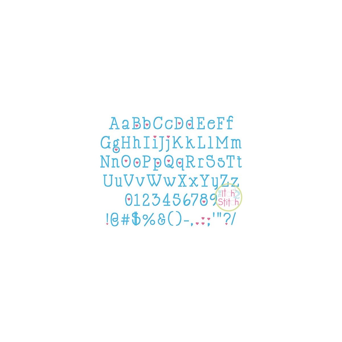 Serif Embroidery Font 2 Bundle