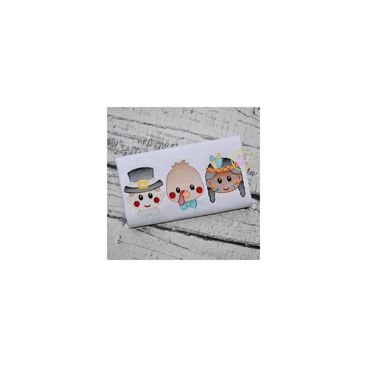 Thanksgiving Cuties Embroidery Designs Bundle
