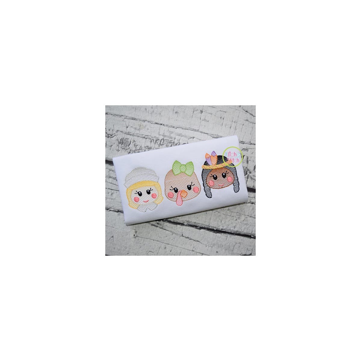 Thanksgiving Cuties Embroidery Designs Bundle