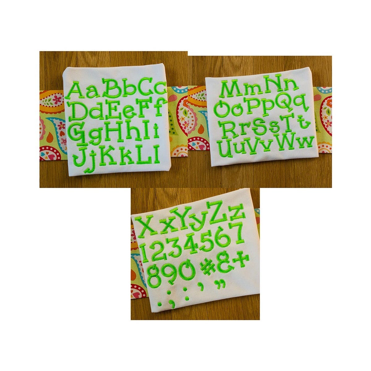 Serif Embroidery Font 2 Bundle
