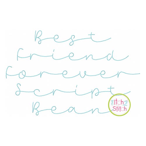 Best Friend Forever Script Bean Embroidery Font | Machine Embroidery Designs by JuJu
