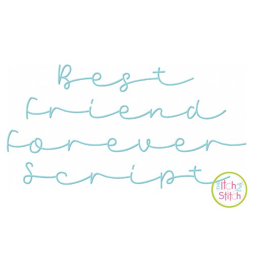 Best Friend Forever Script Embroidery Font Digital Machine Embroidery Designs by JuJu