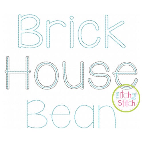 Brick House Two Color Bean Stitch Embroidery Font | Machine Embroidery Designs by JuJu