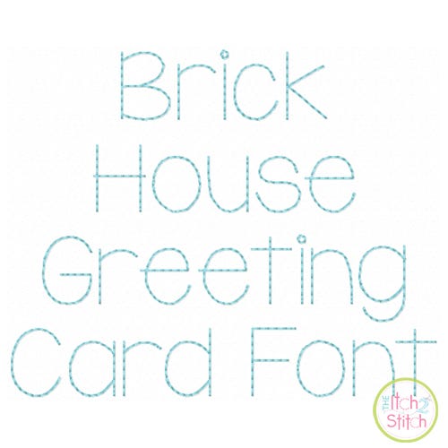 Brick House Greeting Card Font | Machine Embroidery Designs by JuJu