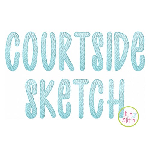 Courtside Sketch Embroidery Font | Machine Embroidery Designs by JuJu