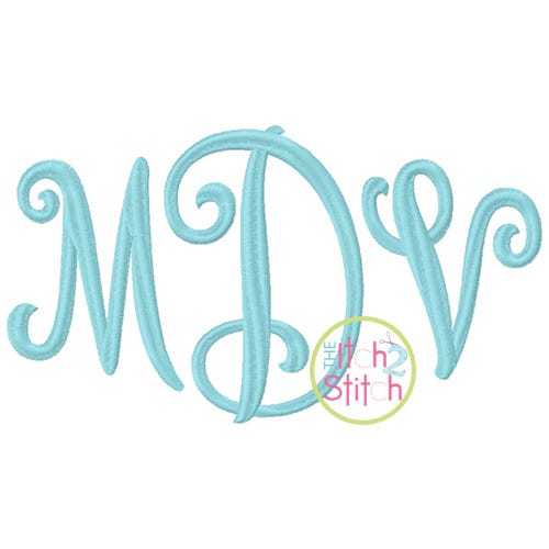 Curtsy Large Monogram | Machine Embroidery Designs by JuJu