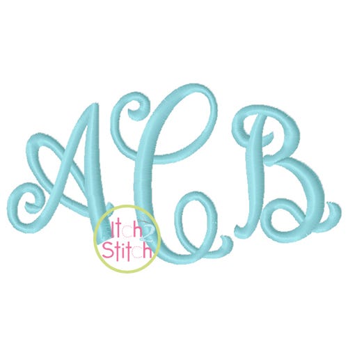 Curtsy Small Monogram | Machine Embroidery Designs by JuJu