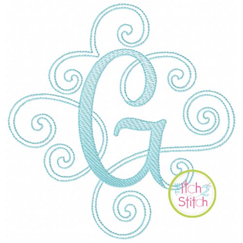 Elegant Scroll SKETCH Monogram