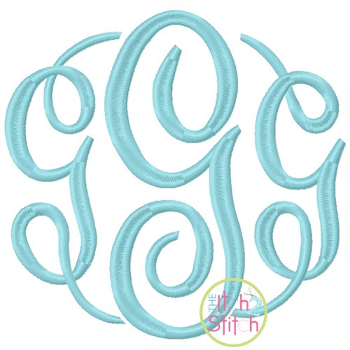 Itch 2 Stitch Fancy Circle Large Monogram Digital Embroidery Machine Designs by JuJu