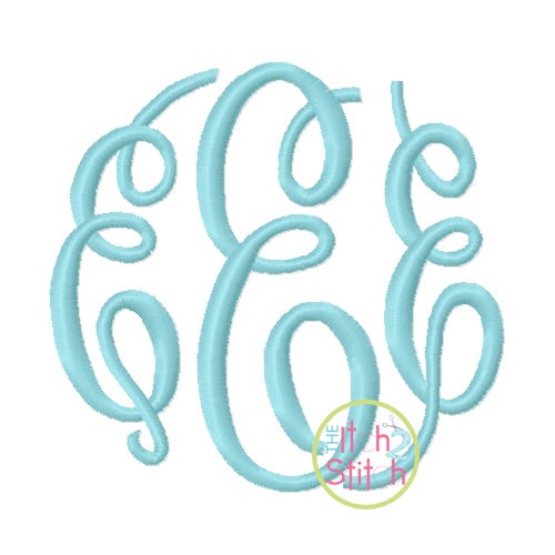 Itch 2 Stitch Fancy Circle Small Monogram Digital Embroidery Machine Designs by JuJu