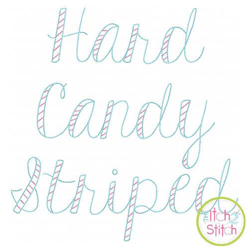 Hard Candy Striped Bean Stitch Embroidery Font | Machine Embroidery Designs by JuJu