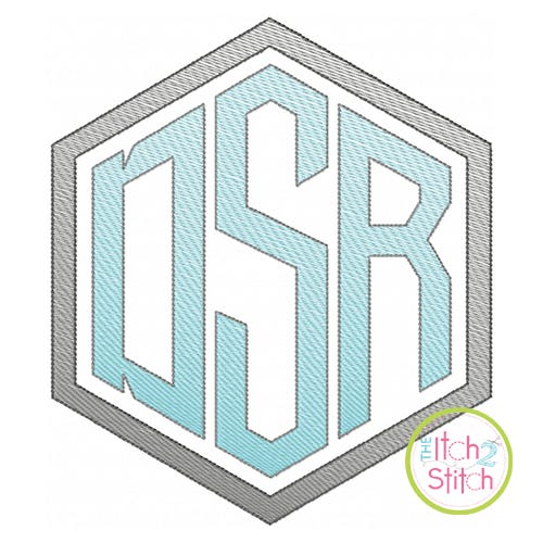 Honeycomb Sketch Monogram Embroidery Font | Machine Embroidery Designs by JuJu