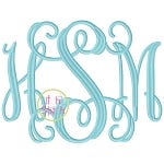 Jumbo Intertwined Vine Interlocking Embroidery Font | Machine Embroidery Designs by JuJu