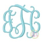Intertwined Vine Interlocking SMALL Monogram Embroidery Font | Machine Embroidery Designs by JuJu
