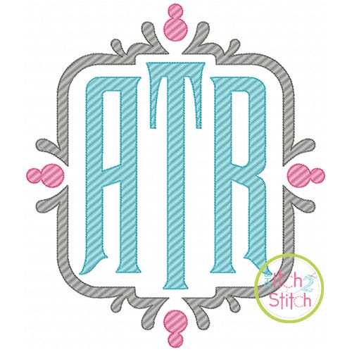 Mansion Large Monogram Embroidery Font | Machine Embroidery Designs by JuJu