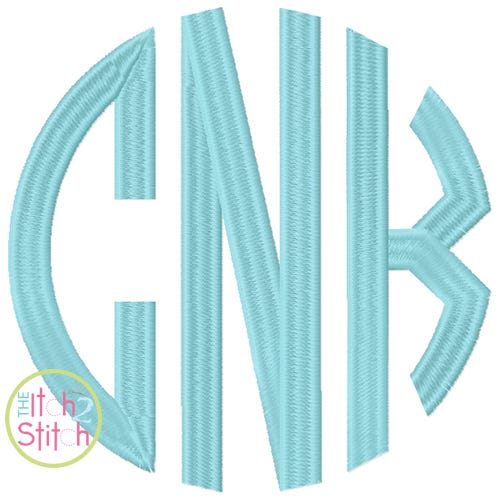 Natural Circle Large Monogram Embroidery Font | Machine Embroidery Designs by JuJu