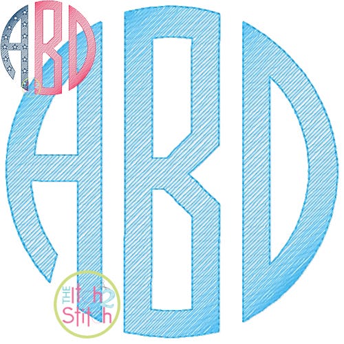 Natural Circle Sketch Embroidery Font | Machine Embroidery Designs by JuJu