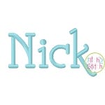 Nick Embroidery Font | Machine Embroidery Designs by JuJu