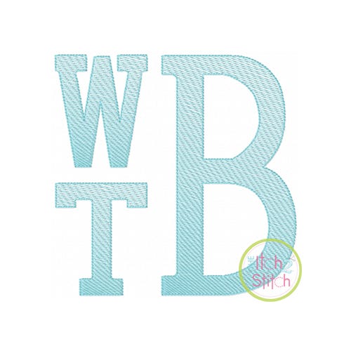 Stacked Serif Sketch Embroidery Monogram Font | Machine Embroidery Designs by JuJu