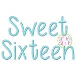 Sweet Sixteen Embroidery Font | Machine Embroidery Designs by JuJu
