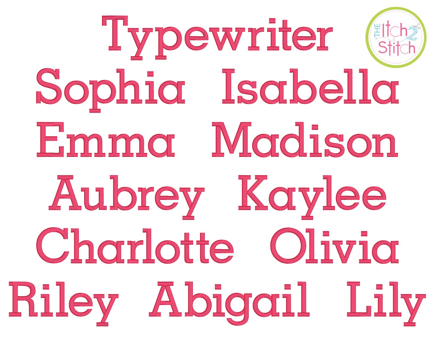 I2S Typewriter Embroidery Font | Machine Embroidery Designs by JuJu